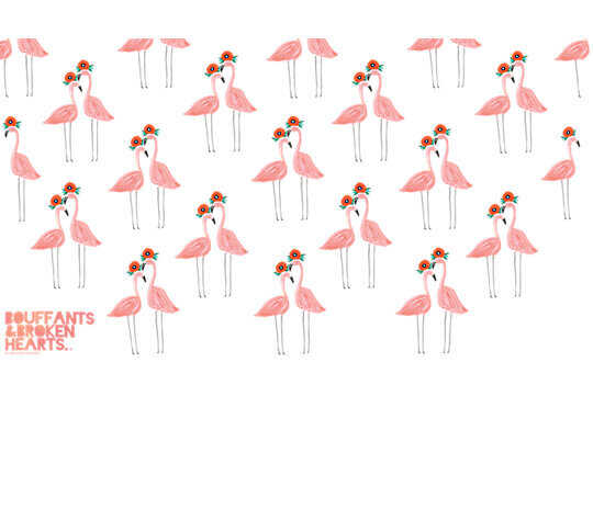 Bouffants And Broken Hearts ®️ - Flower Power Flamingo