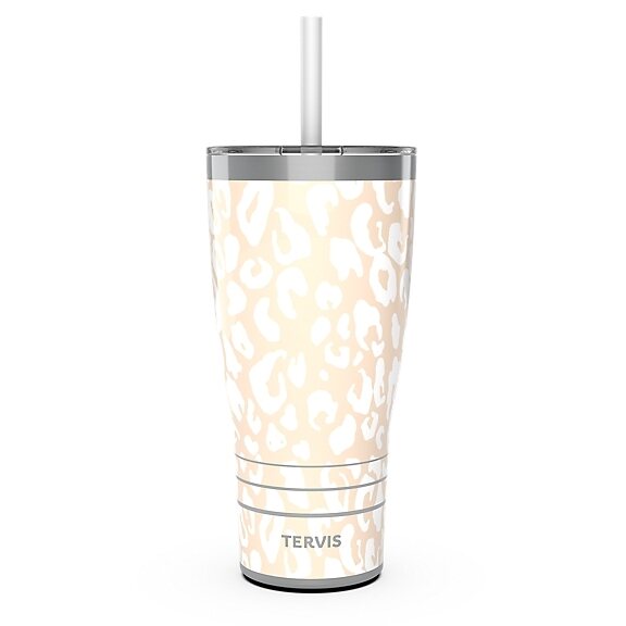 Leopard Frost 30oz Stainless Steel with Straw