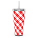Picnic Gingham 30oz Stainless Steel with Straw