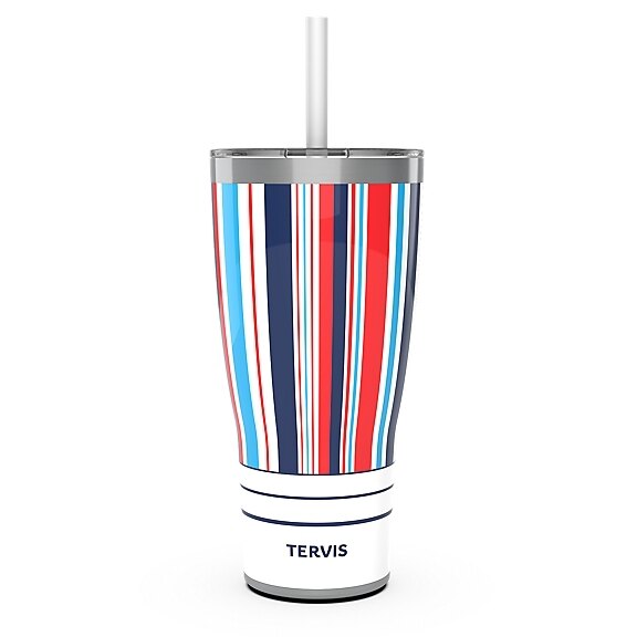 Summer Stripes 30oz Stainless Steel with Straw