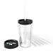 Clear 16oz Tumbler and Black Accessories