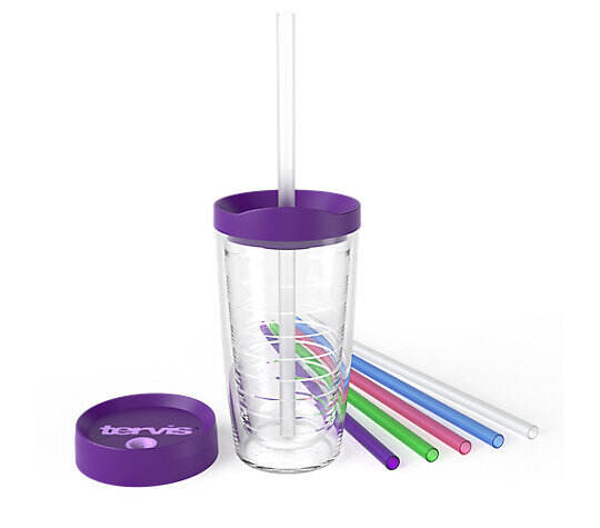 Clear 16oz Tumbler and Purple Accessories