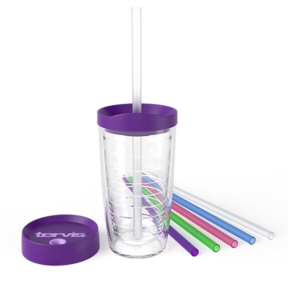 Clear 16oz Tumbler and Purple Accessories
