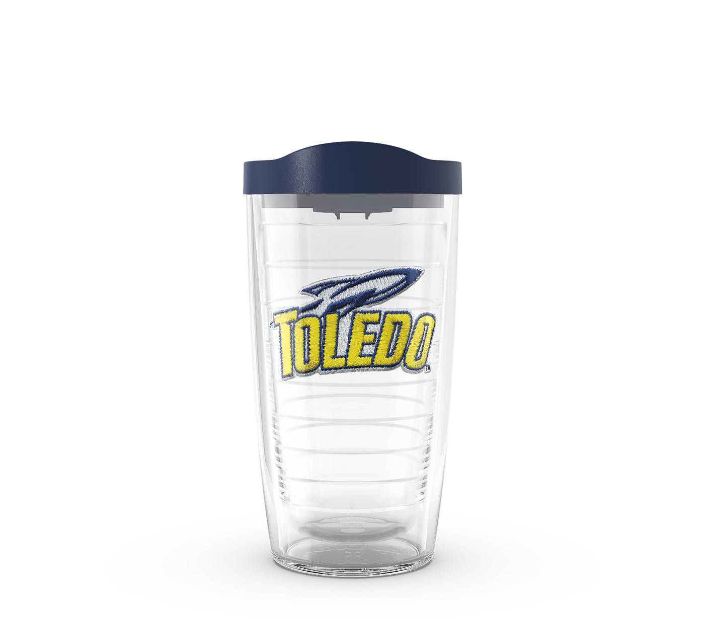 Clear Tervis 1229741 Toledo Rockets College Pride Tumbler with Wrap and Navy Lid 24oz 