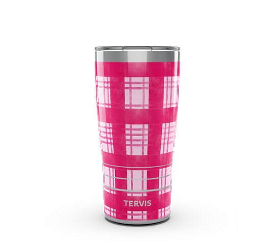 Tervis Hot Pink Gingham Insulated Tumbler, 20oz, Stainless Steel