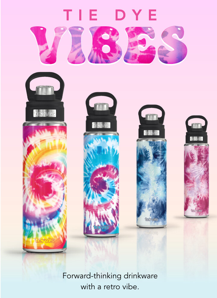 Tervis 1303656 Tie Dye Kittie Insulated Tumbler with Wrap and Orange Lid 24oz Water Bottle Clear