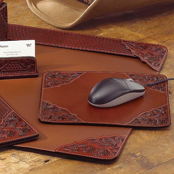 Game Guard Camo Wall Art, Tooled Leather Desk Pad