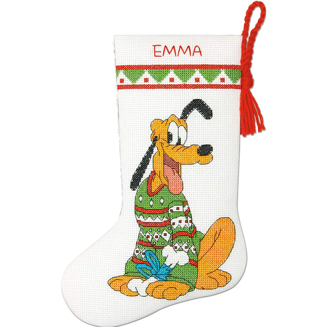 Pluto Cross Stitch Stocking Kit: Includes: Thread, 14 Count Aida