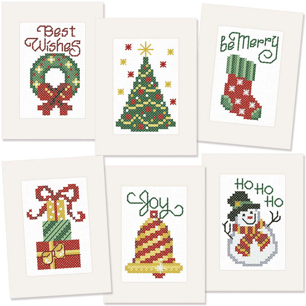 Herrschners Christmas Greeting Cards Stamped Cross-Stitch Kit