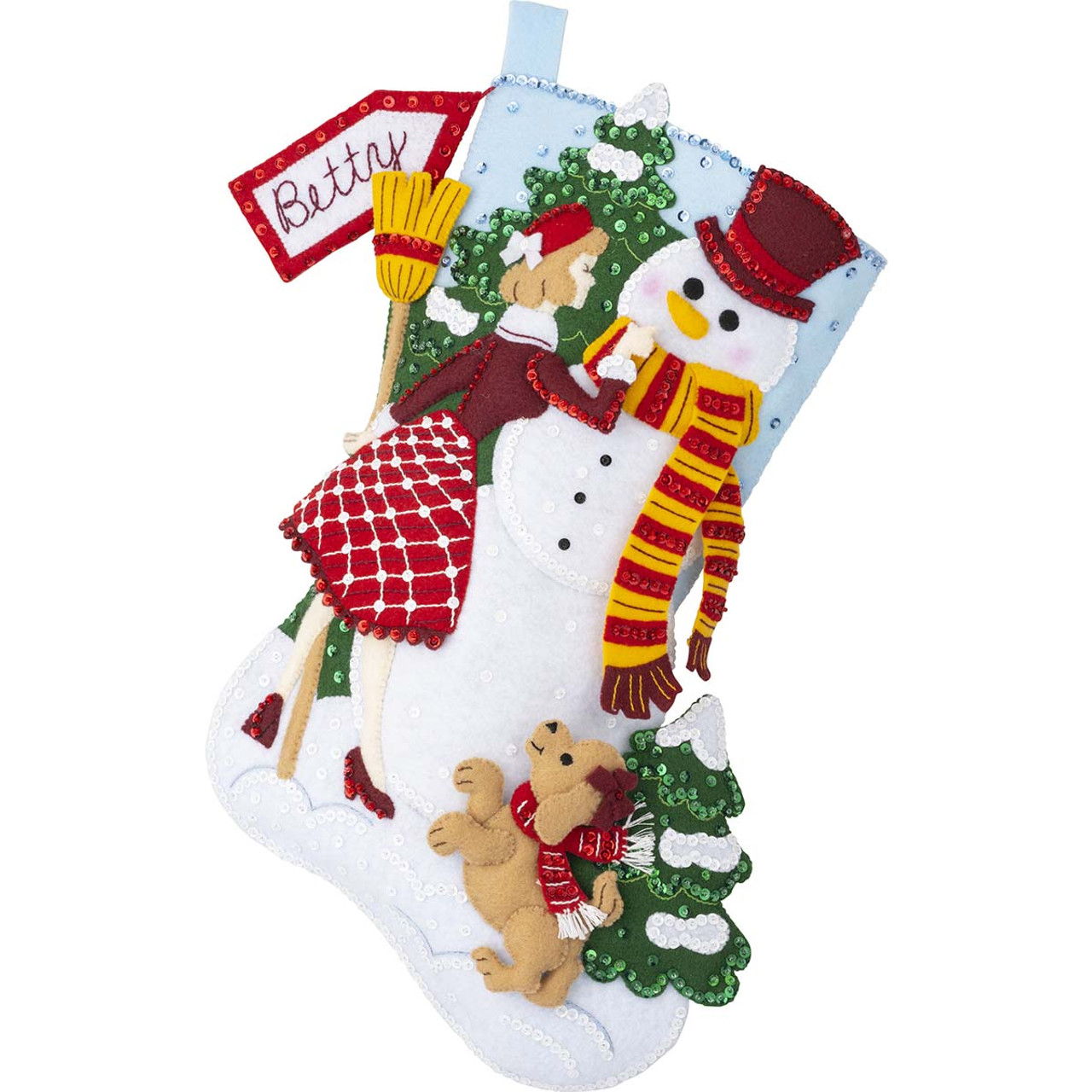 Peppermint Snowman Bucilla Felt Stocking Kit