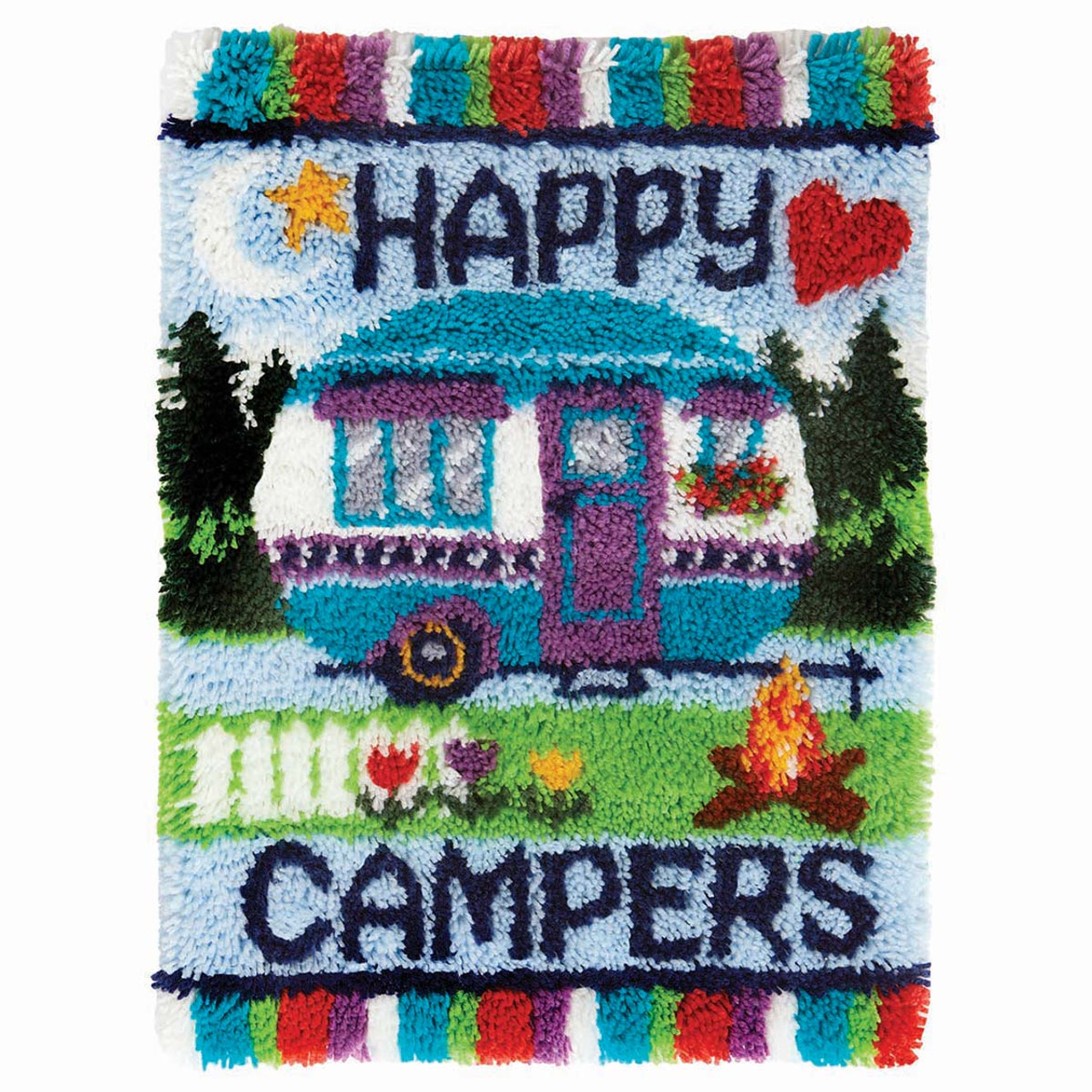 Herrschners Happy Campers Latch Hook Kit