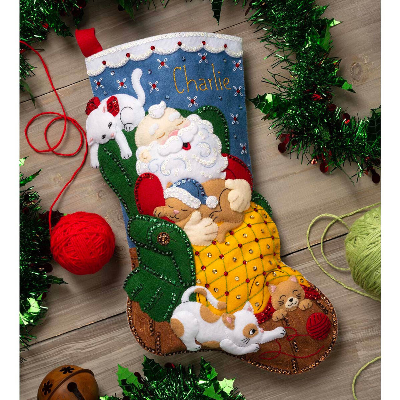 Bucilla Felt Applique Christmas Stocking Kit: Golfing Santa