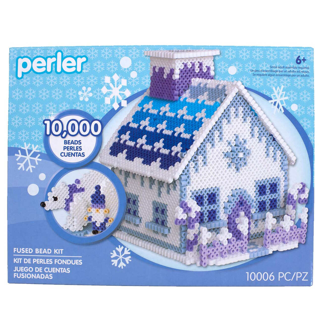 Perler Gingerbread Dog House 3D Christmas Fuse Bead Kit for Kids and  Families, Multicolor 10006 Piece 