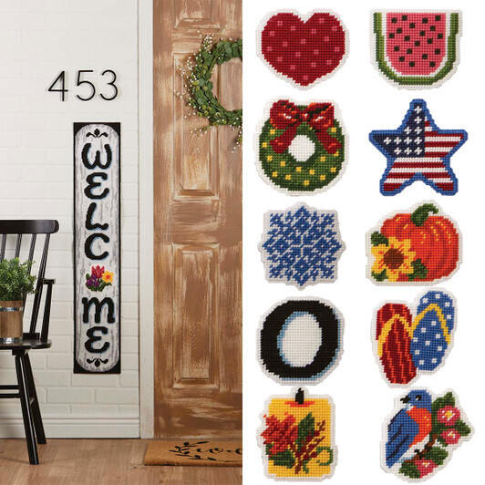 Herrschners® Fall Gingham Wall Hanging Plastic Canvas Kit 