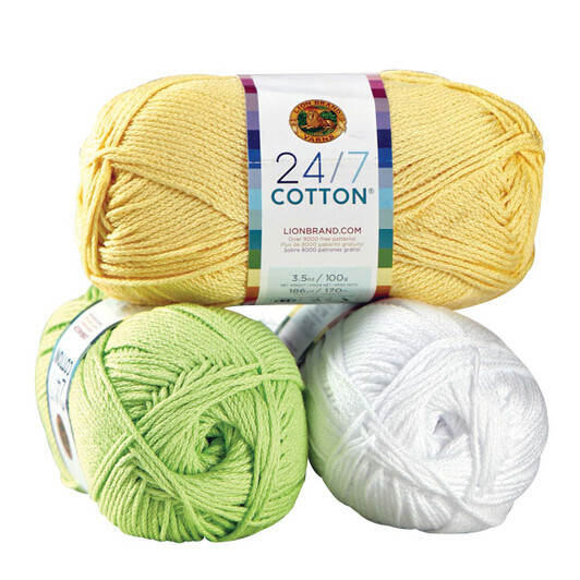 Lion Brand Ecru Mercerized Cotton Yarn, 186 Yards Long