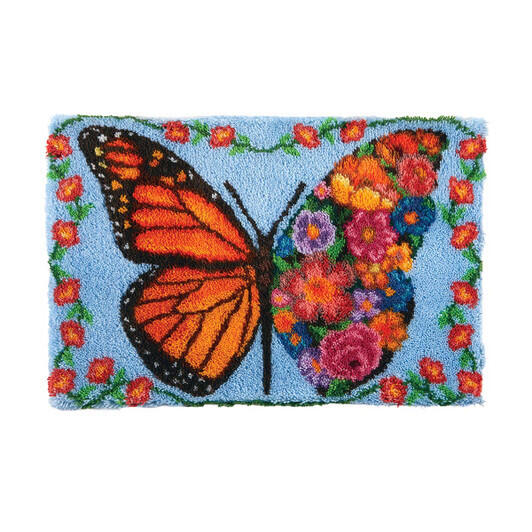 Herrschners Butterfly Bouquet Kit & Hanger Latch Hook Kit