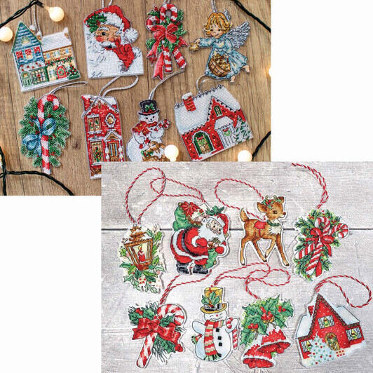 Riceshoot Christmas Cross Stitch Kit Counted Cross Stitch Christmas Tree  Hanging Ornament Kit Christmas Counted Cross Stitch Ornament Kit DIY