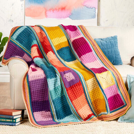 Bernat Velvet Cable Crochet Blanket Crochet Kit