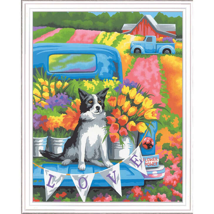 Paintworks Flower Power Dog Paint by Number Kit