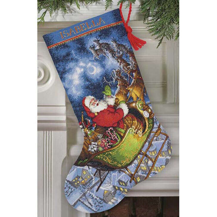 Dimensions Santa's Flight Stocking Counted Cross-Stitch Kit