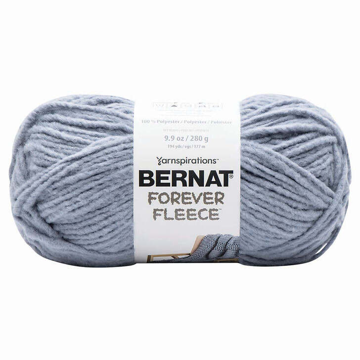 BERNAT Forever Fleece Yarn, Polyester, White Noise, 280g