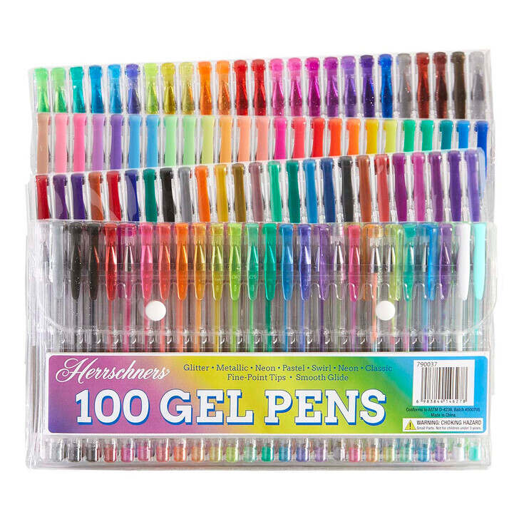 Herrschners 100-Piece Gel Pen Set Artist Tool