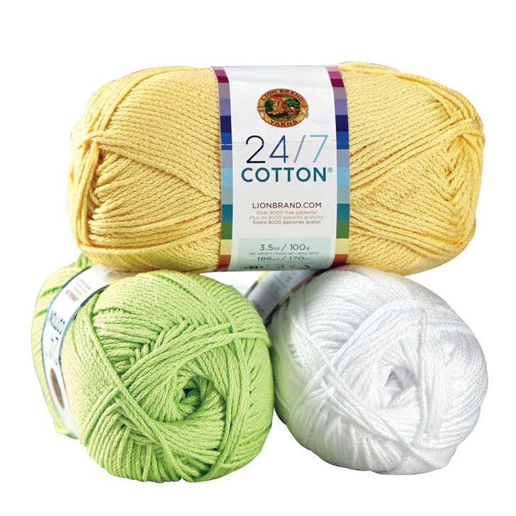 Lion Brand 24/7 Cotton Lemon Yarn Pack