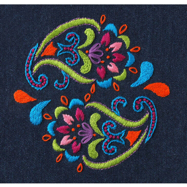Bucilla 6 Bohemian Paisley Stamped Embroidery Kit