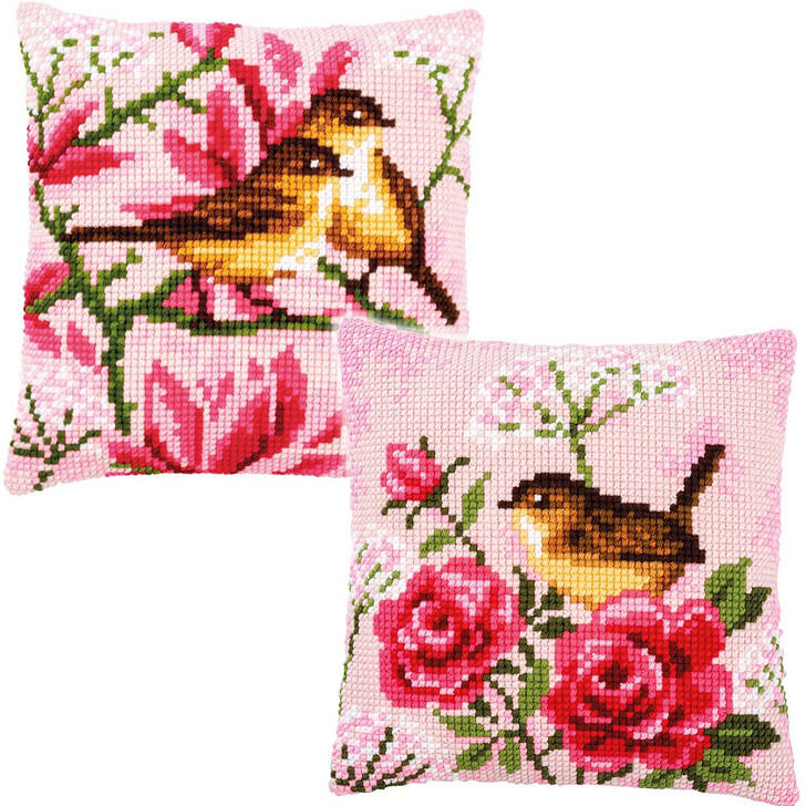 Vervaco Birds, Magnolia, & Roses Set Needlepoint Needlepoint Kit
