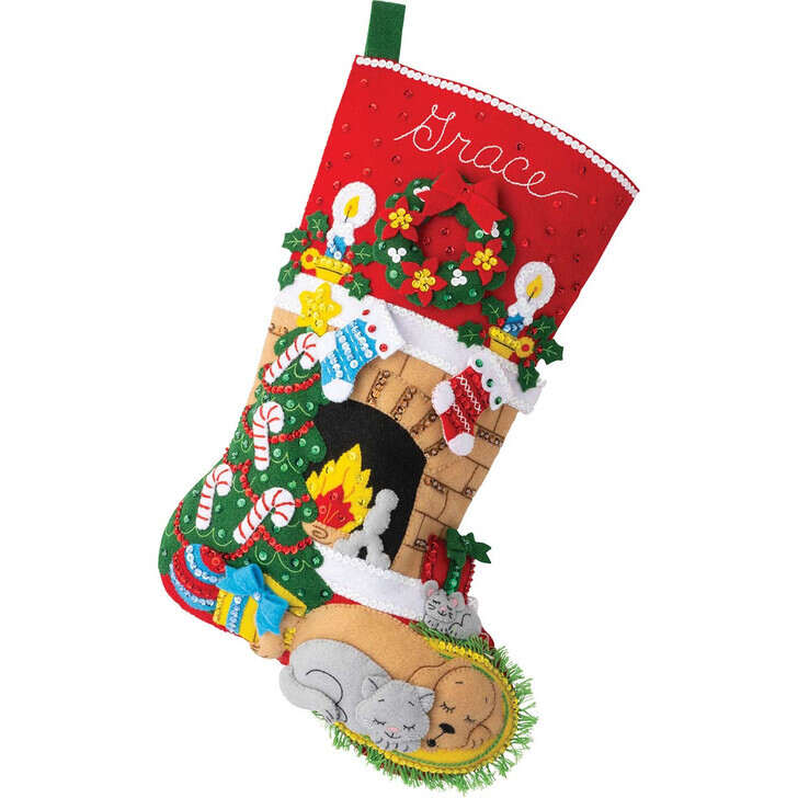 Bucilla Holiday Hearth Stocking Kit