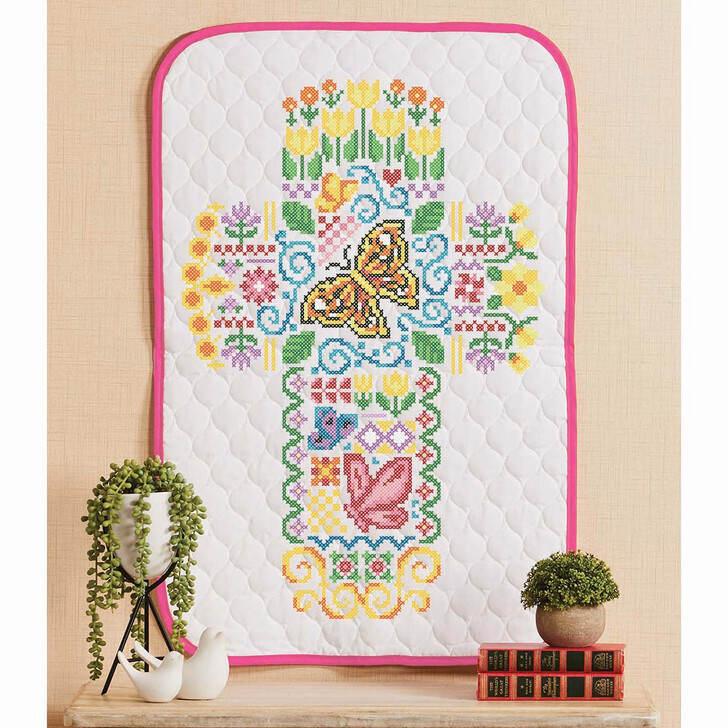 Herrschners Spring Cross Wall Hanging Stamped Cross-Stitch Kit