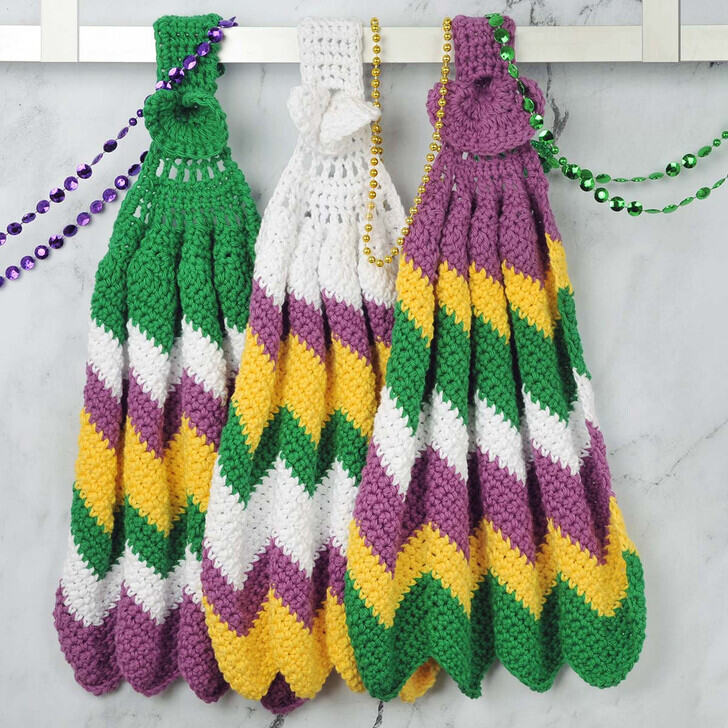 Village Yarn Mardi Gras Towels Crochet Yarn Kit