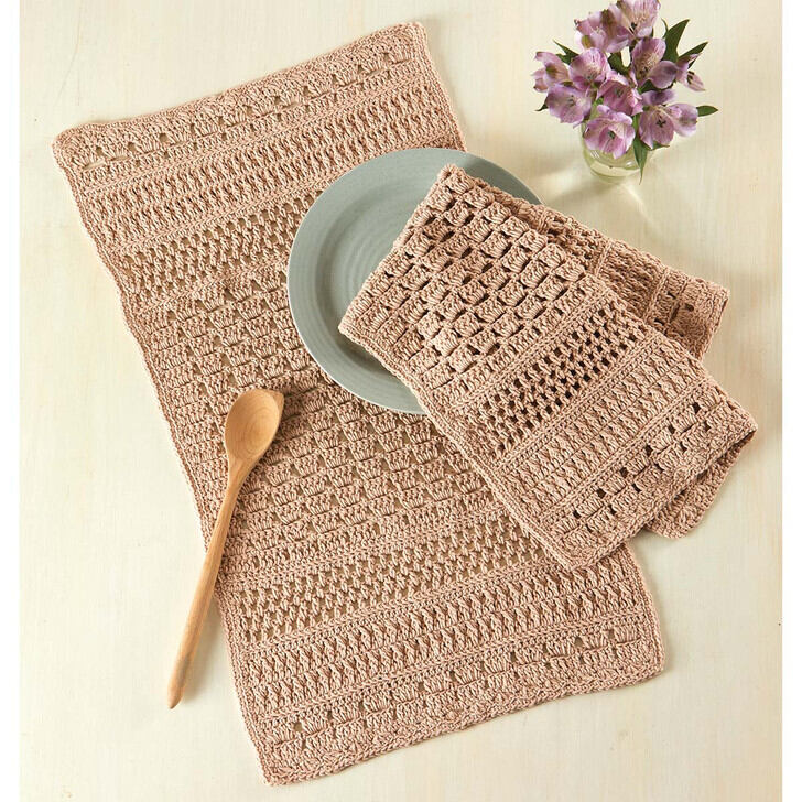 Herrschners Country Lace Kitchen Towels Crochet Kit