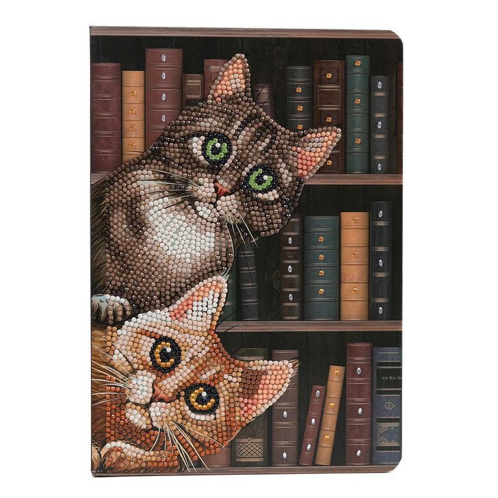 Crystal Art Cats in the Library Notebook Diamond Painting