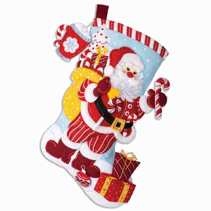 Bucilla Peppermint Santa Stocking Kit