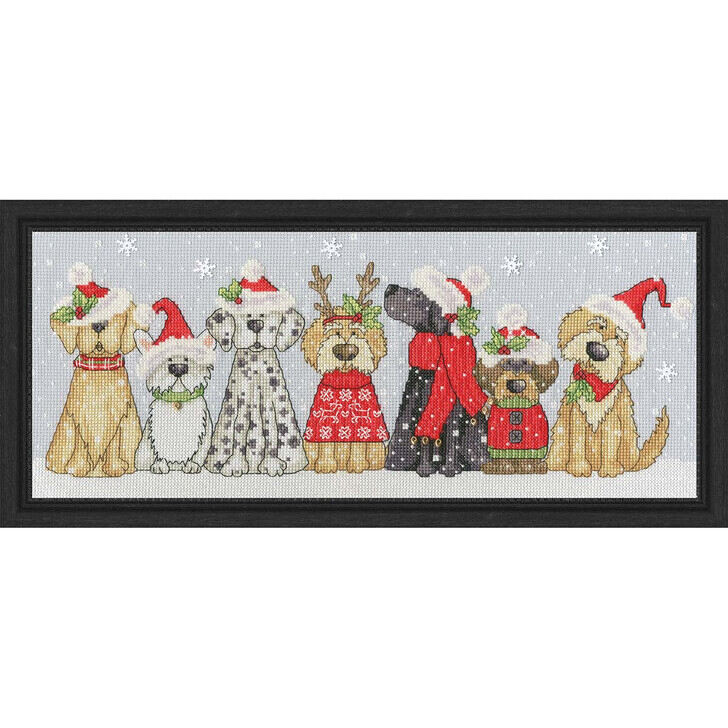 Dimensions Counted Cross Stitch Kit Christmas Pups Ornaments (14 Count)