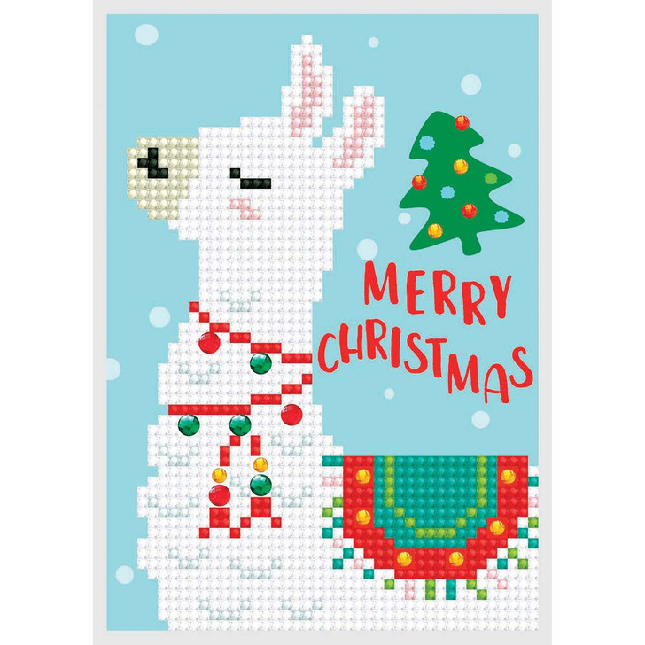 Diamond Dotz Merry Christmas Llama Card Diamond Painting