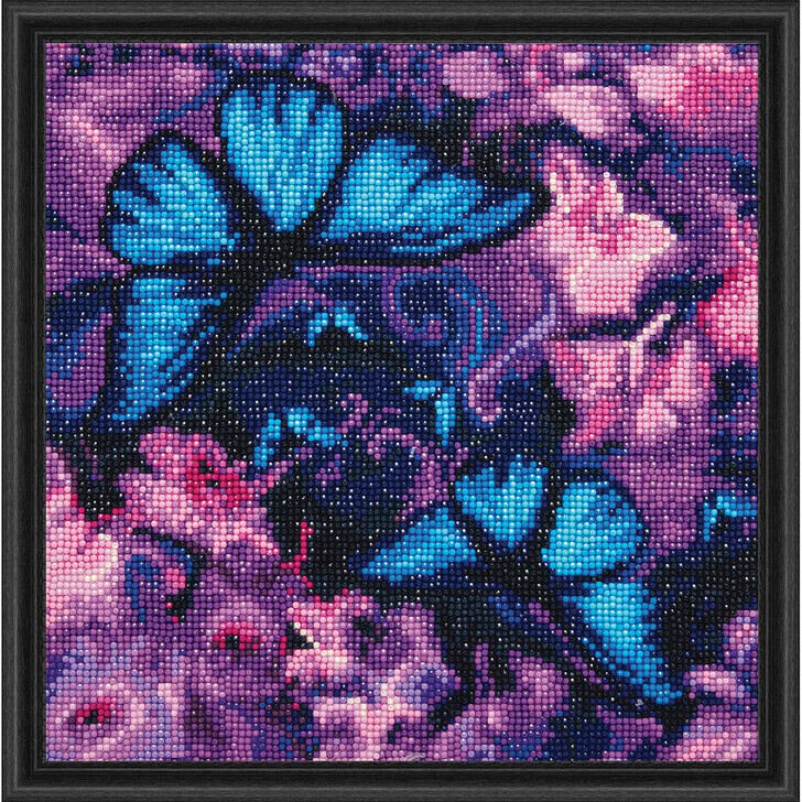 Crystal Art Blue Violet Butterflies Mounted Kit Diamond Painting