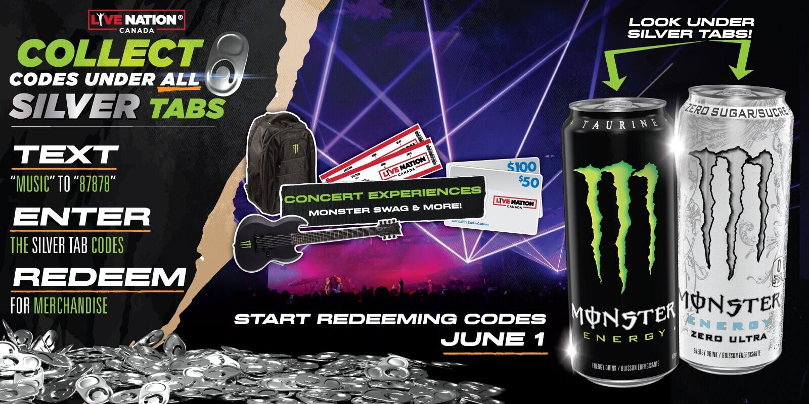 The 21 Monster Energy X Live Nation Under The Silver Tab Promotion