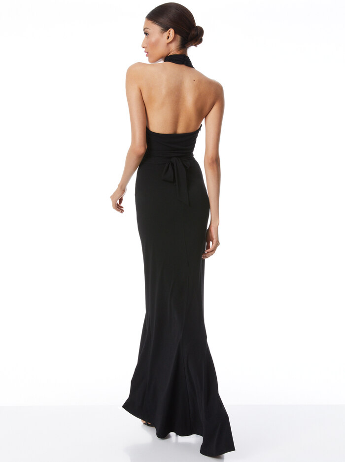 MAY HALTER NECK GOWN - BLACK image 1 - Alice And Olivia