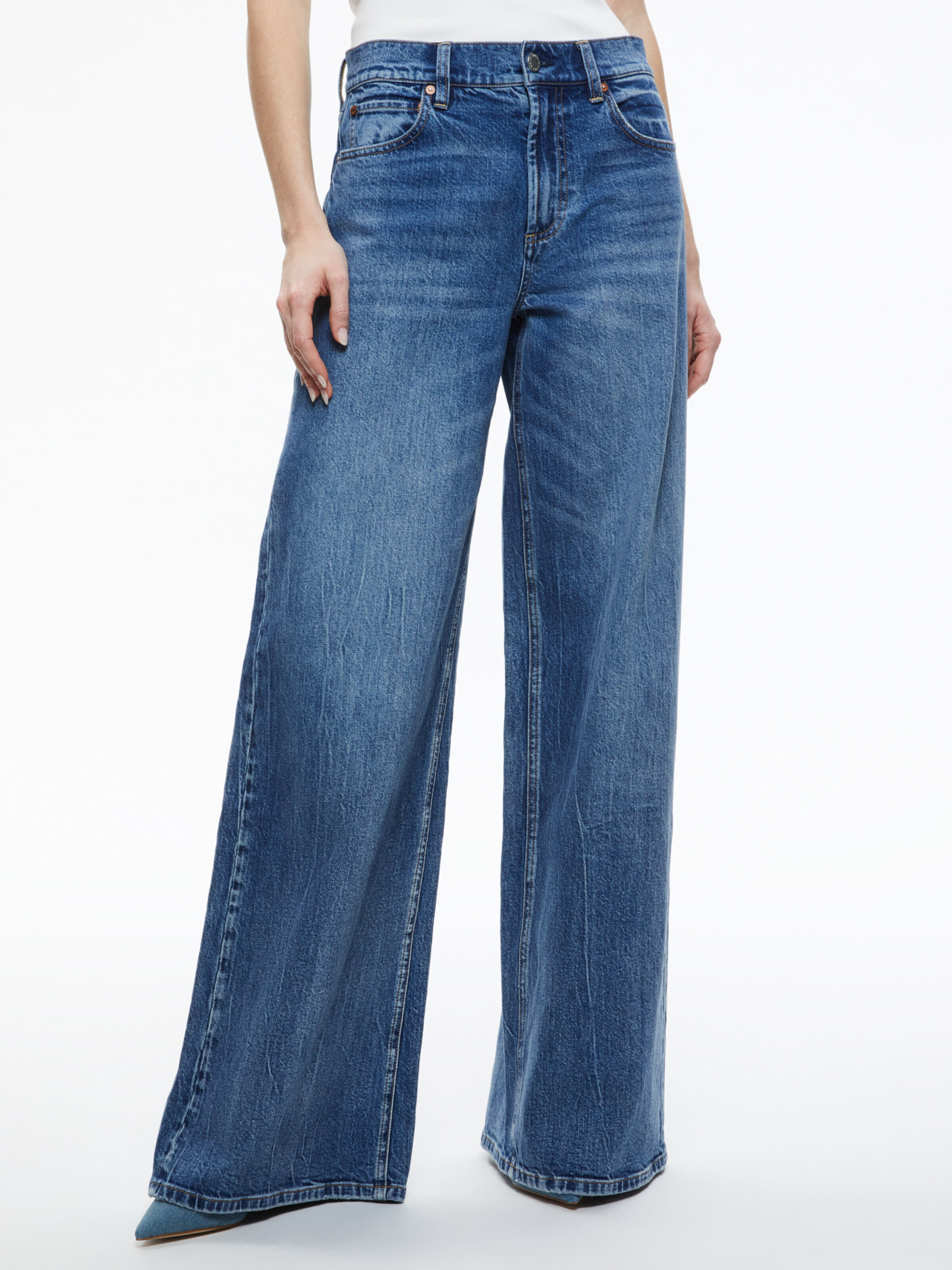 Beautiful High Rise Bell Jean In Tangerine Alice And Olivia
