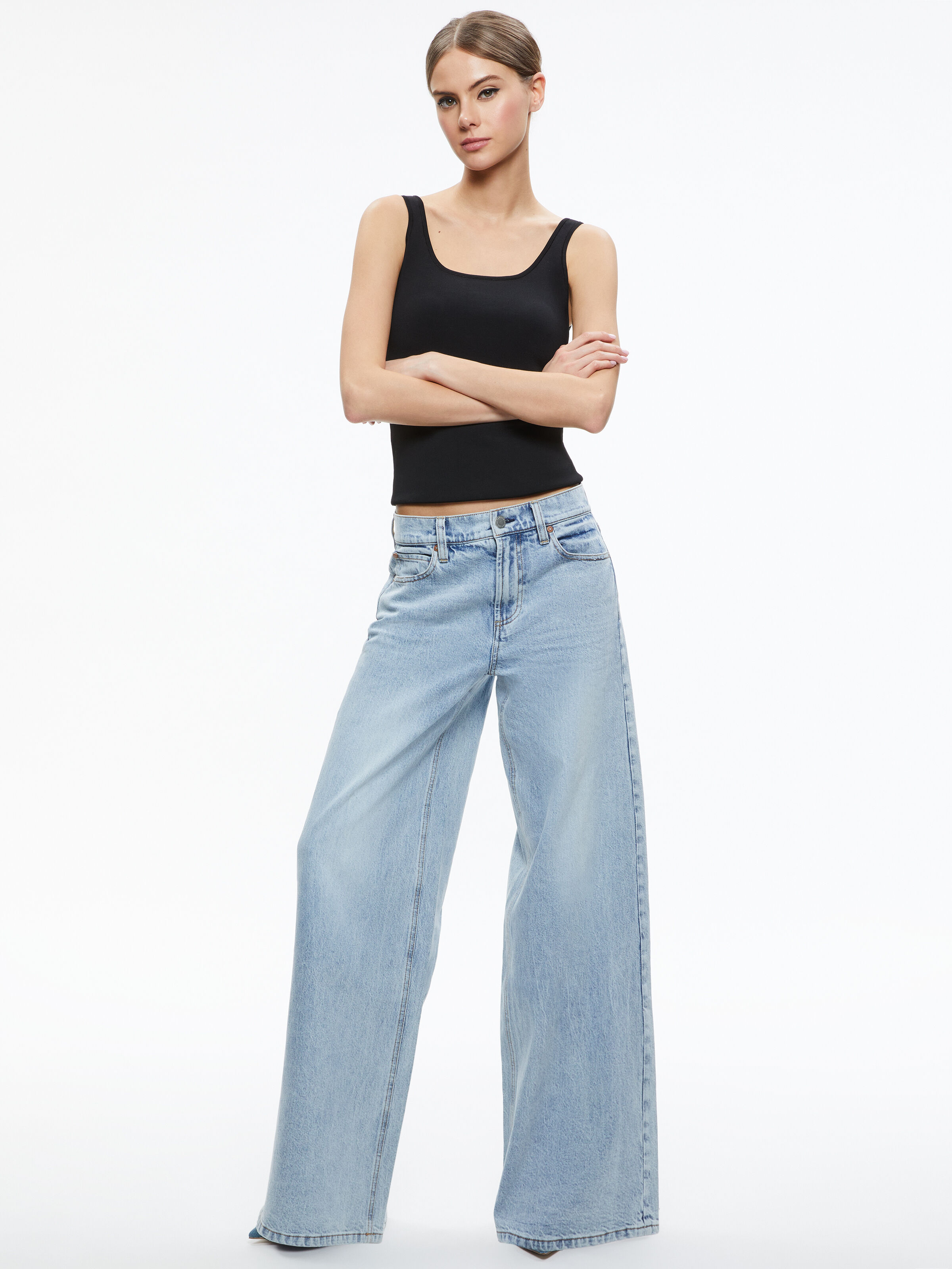 Amazing Crystal Embellished Hem Jean In Lightning Blue Alice And
