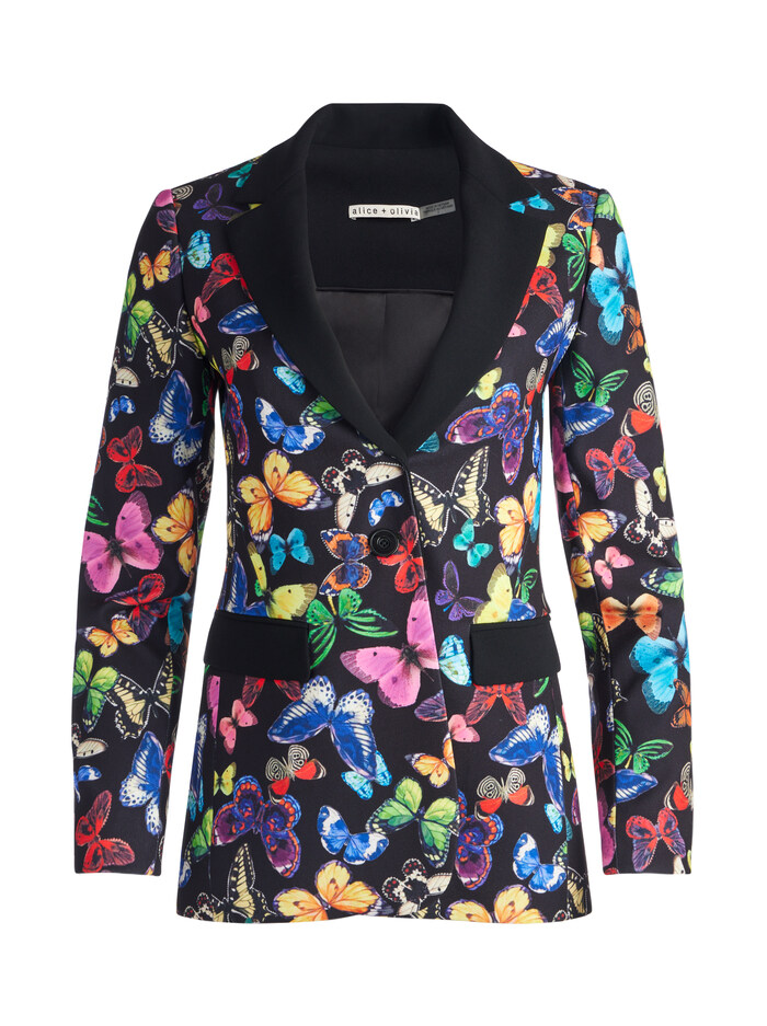 MACEY COMBINATION NOTCH COLLAR FITTED BLAZER - BUTTERFLY HIGH BLACK image 4