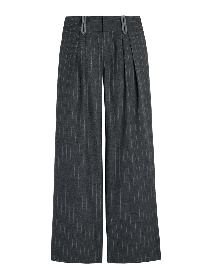 ERIC LOW RISE TROUSER - CHARCOAL PINSTRIPE image 5 - Alice And Olivia