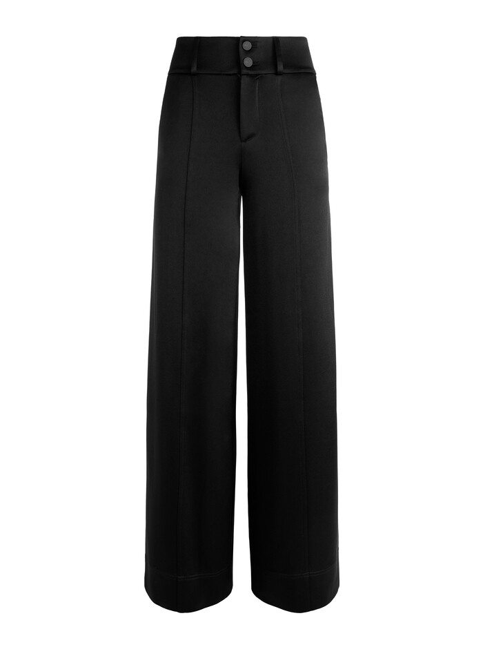 MAME HIGH RISE WIDE LEG PANT - BLACK image 5 - Alice And Olivia