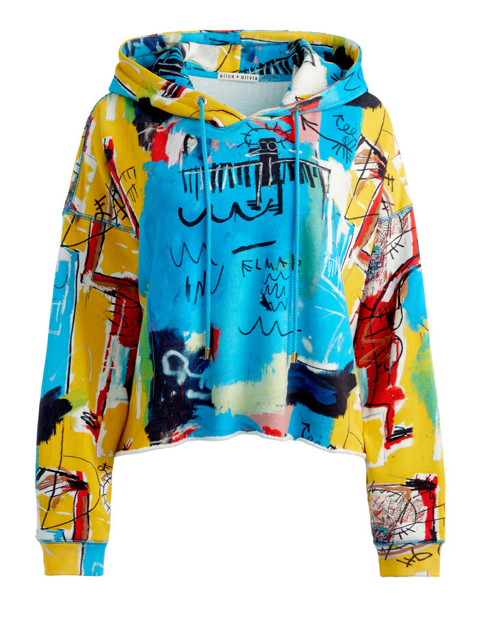 A+O X BASQUIAT SUNNY CROPPED HOODIE - UNTITLED image 5 - Alice And Olivia