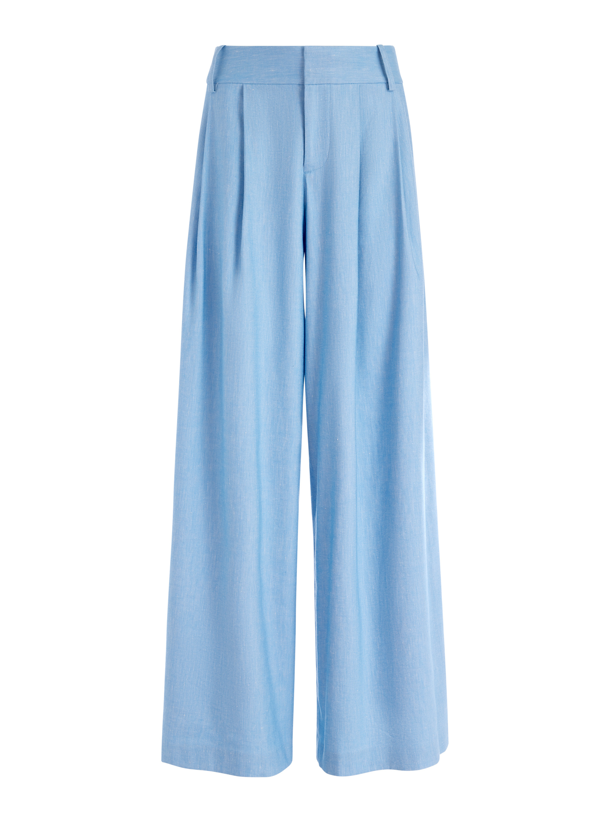 SCARLET WIDE LEG FLARE PANT - CHAMBRAY - Alice And Olivia