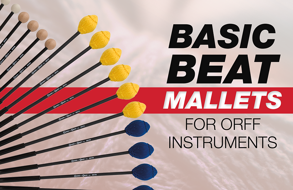 Basic Beat Xylophone or Metallophone Hard Yarn Mallets Pair 