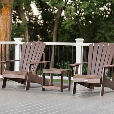 LIFETIME 60293 Adirondack Chair and Table Combo Rustic Brown 