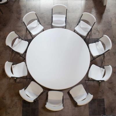 Lifetime 72 Inch Round Table Commercial, How Many Chairs Around 72 Round Table